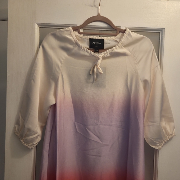 Aleeza Elegant Ombre Sheva Maxi Dress in Cream, Pink, Purple, Orange, And Rust - Picture 8 of 10